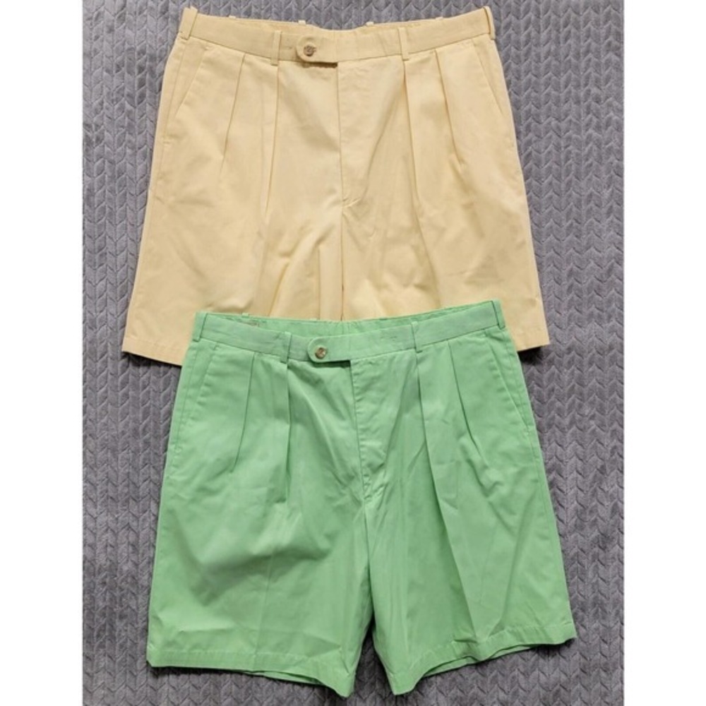 Lot of 2‎ Peter Millar Collection Shorts Mens Size 38 NANO LUXE Yellow Green